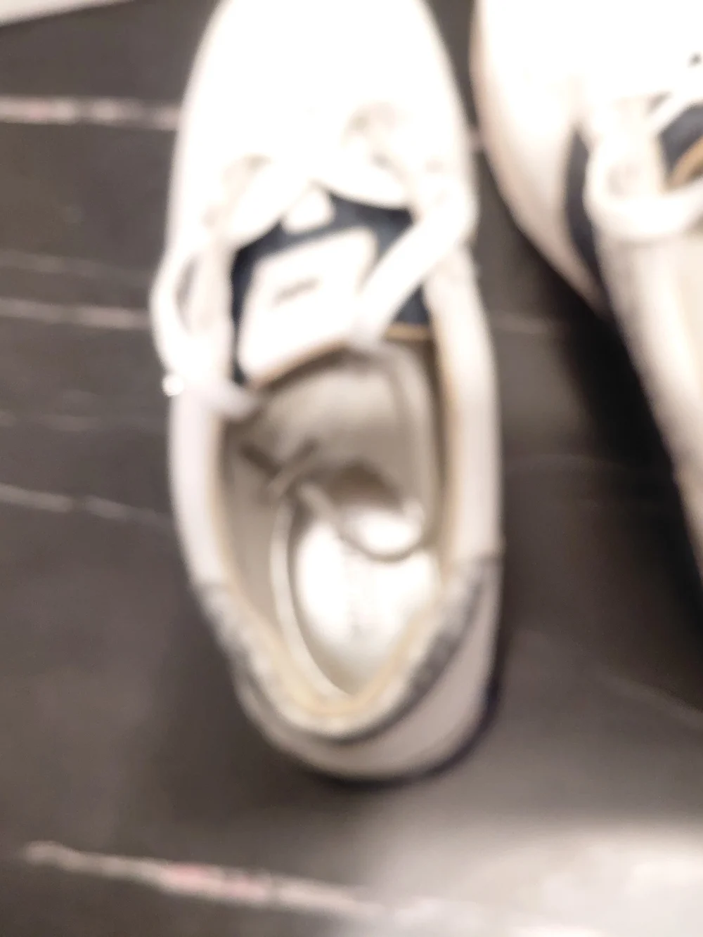 Michael Kors White and Navy MK Logo Lace-Up Sneakers